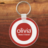 Porte-clés "Olivia fait le mieux" (Recto)