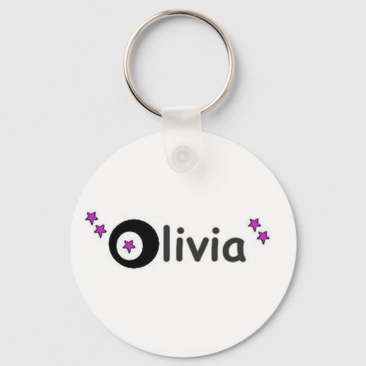Porte-clés olivia nom avec étoiles (Recto)