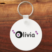 Porte-clés olivia nom avec étoiles (Recto)
