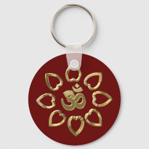 Porte-clés Om golden symbol