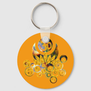 Porte-clés Om Lotus   orange