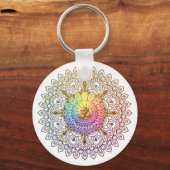 Porte-clés Om Rainbow Mandala (Recto)