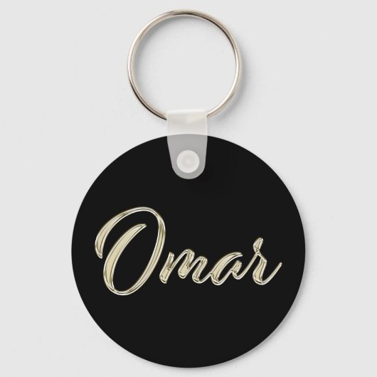 Porte-clés Omar Name whitegold Button (Recto)
