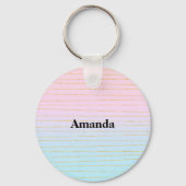 Porte-clés Ombre bleu rose avec lignes or (Recto)