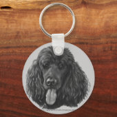 Porte-clés Ombre, caniche noir standard (Recto)