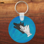 Porte-clés Ombre de loup sur bleu (Recto)