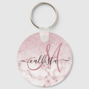 Porte-clés Ombre de marbre de marbre rose rose brillant