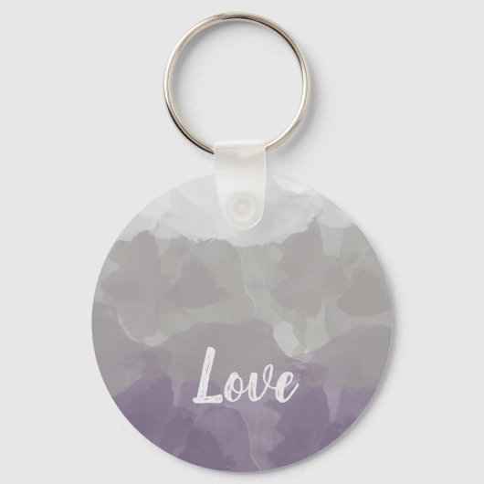 Porte-clés Ombre Purple et Grey Love Graceful Gradient (Recto)