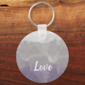 Porte-clés Ombre Purple et Grey Love Graceful Gradient (Recto)