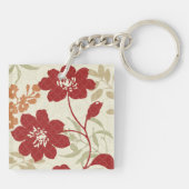 Porte-clés Ombres florales en rouge et orange (Dos)