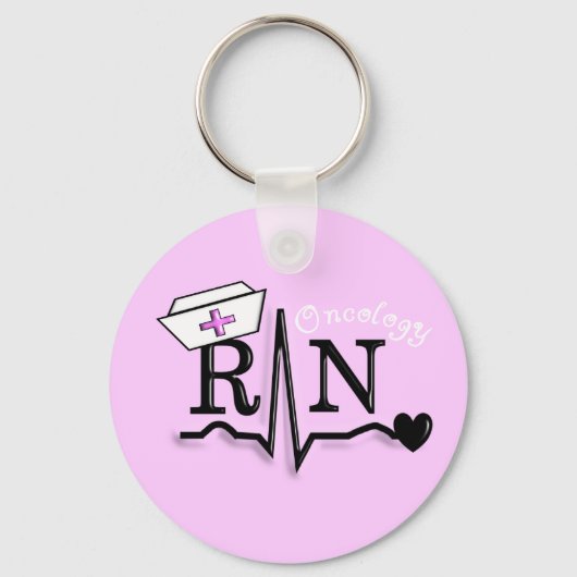 Porte-clés Omcologie Infirmière RN Cadeaux QRS Design (Recto)