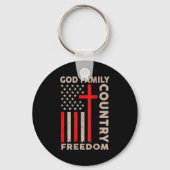 Porte-clés On-back God Family Country Dom Patriotic Christian (Recto)