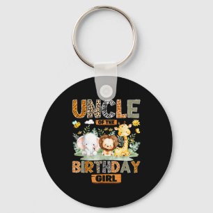 Porte-clés Oncle de la fille d'anniversaire safari jungle sau