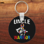 Porte-clés Oncle d'une Sensibilisation sur l'autisme guerrièr (Recto)