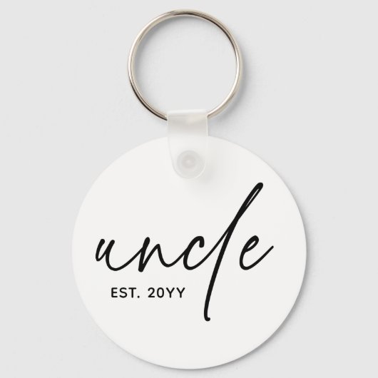 Porte-clés Oncle Elégant Typographie Nouveau Oncle (Recto)