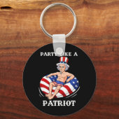 Porte-clés Oncle Sam 4 juillet USA Patriot Fun (Recto)