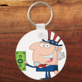Porte-clés Oncle Sam Avec Une Facture De Dollar (Recto)