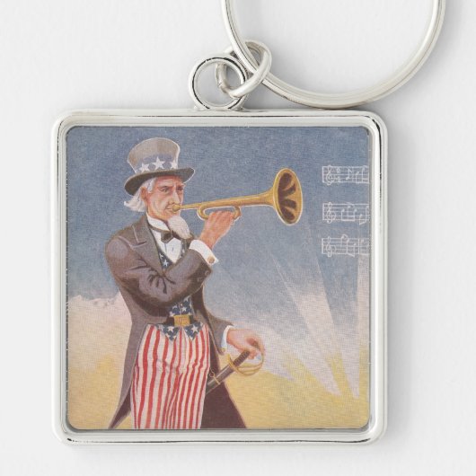 Porte-clés Oncle Sam jouant la bugle (Devant)