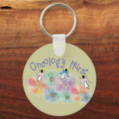 Porte-clés Oncologie Infirmière Whispy Angels & Fleurs Design (Recto)