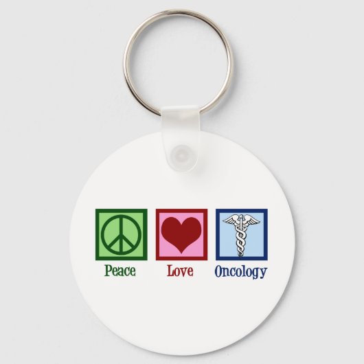 Porte-clés Oncologue Bureau d'oncologie Peace Love (Recto)