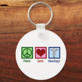 Porte-clés Oncologue Bureau d'oncologie Peace Love (Recto)