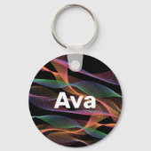 Porte-clés Onde couleur noir blanc nom (Recto)