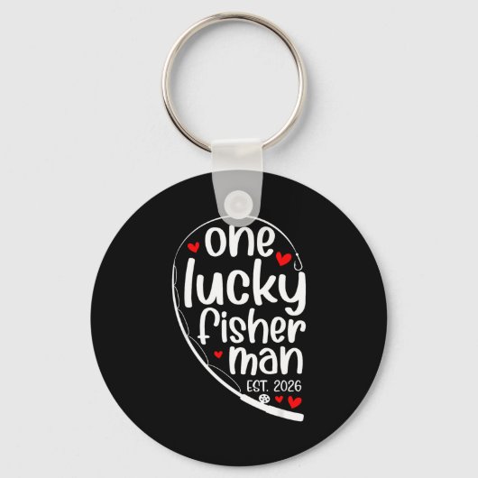 Porte-clés One Lucky Fisher Man 2026 Heart Valentine Matching (Recto)