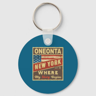 Porte-clés Oneonta NY C'est où mon histoire commence _1