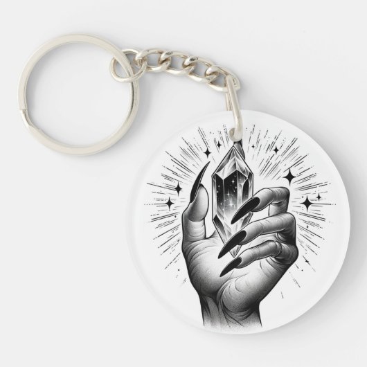 Porte-clés Ongles Noirs Longs & Magie de l'Énergie des Crista (Devant)