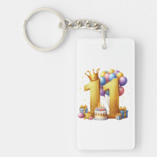 Porte-clés Onzième anniversaire doré
