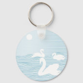 Porte-clés OP Art Blue Swan Drift (Verso)