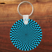Porte-clés Op Art - Ciel bleu et noir (Recto)