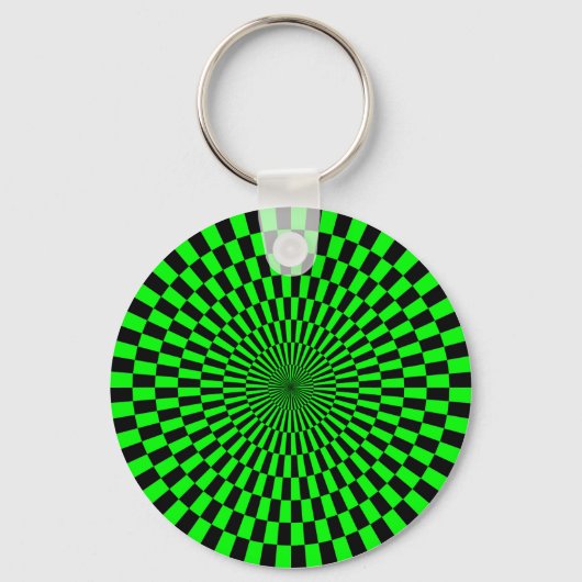 Porte-clés Op Art - Vert et Noir (Recto)