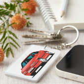 Porte-clés Opel Calibra rouge (Devant droit)