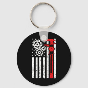 Porte-clés Opérateur de machines-outils patriotiques machinis