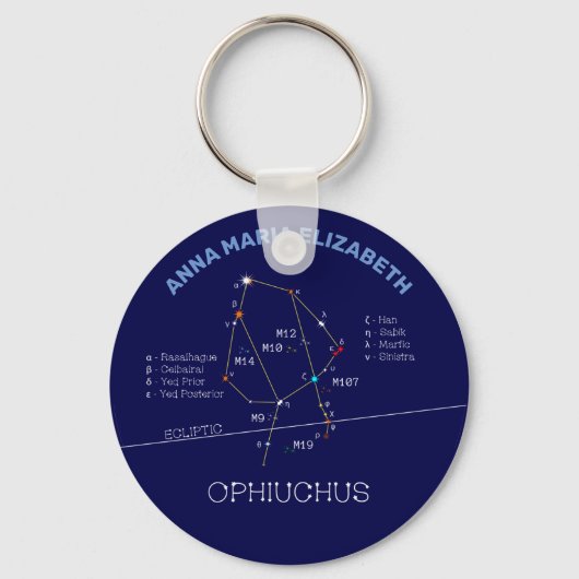 Porte-clés Ophiuchus de constellation zodiaque (Recto)