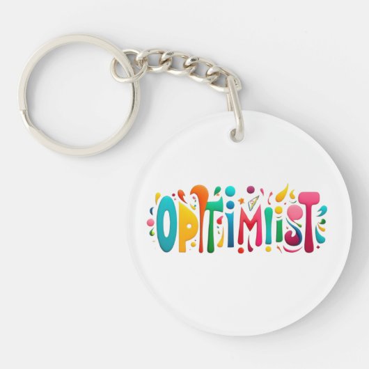 Porte-clés optimiste – Coloré et motivant (Devant)