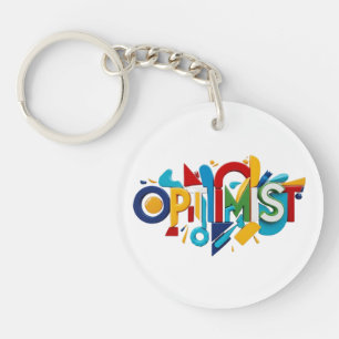 Porte-clés optimiste design,cadeau de la Saint-Val