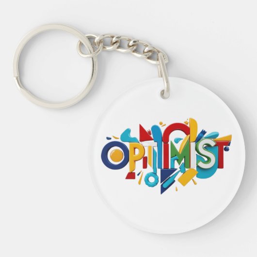 Porte-clés optimiste design,cadeau de la Saint-Val (Devant)