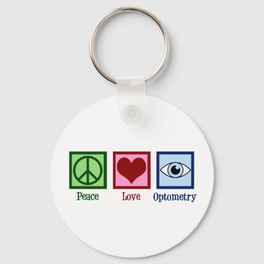 Porte-clés Optométriste Peace Love Optométrie Blue Eye Doctor (Recto)