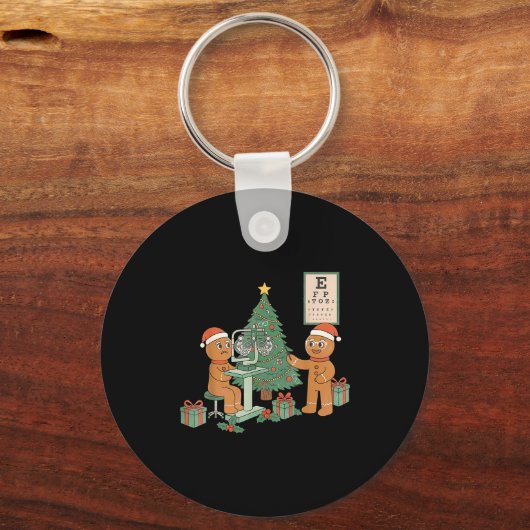 Porte-clés Optometry Gingerbread Christmas Optician Sight Squ (Recto)
