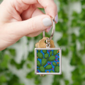 Porte-clés Opuntie de floraison en bleu (main)