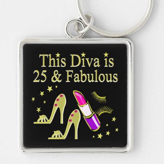 PORTE-CLÉS OR 25 ET CONCEPTION DIVA FABULEUSE (Devant)