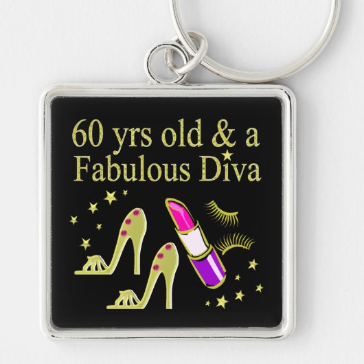 PORTE-CLÉS OR 60 ANS ET UN DIVA FABULEUX (Devant)