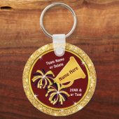 Porte-clés Or Bourgogne, peu coûteux, Cadeaux Cheerleader, (Recto)