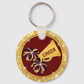 Porte-clés Or Bourgogne, peu coûteux, Cadeaux Cheerleader, (Verso)