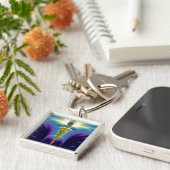 Porte-clés OR CADUCUS MÉDICALE SYMBOLE Bleu pourpre (Côté)