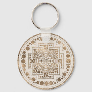 Porte-clés Or de pastel de Sri Yantra/Sri Chakra