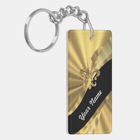 Porte-clés Or et fleur de lys noir (Devant gauche)