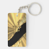 Porte-clés Or et fleur de lys noir (Dos)